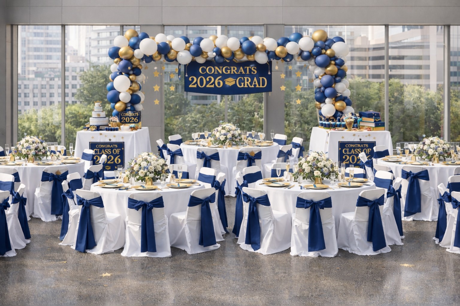 T&T Events and Rentals | Elegant Indoor Graduation Setup | Montgomery, AL | image1