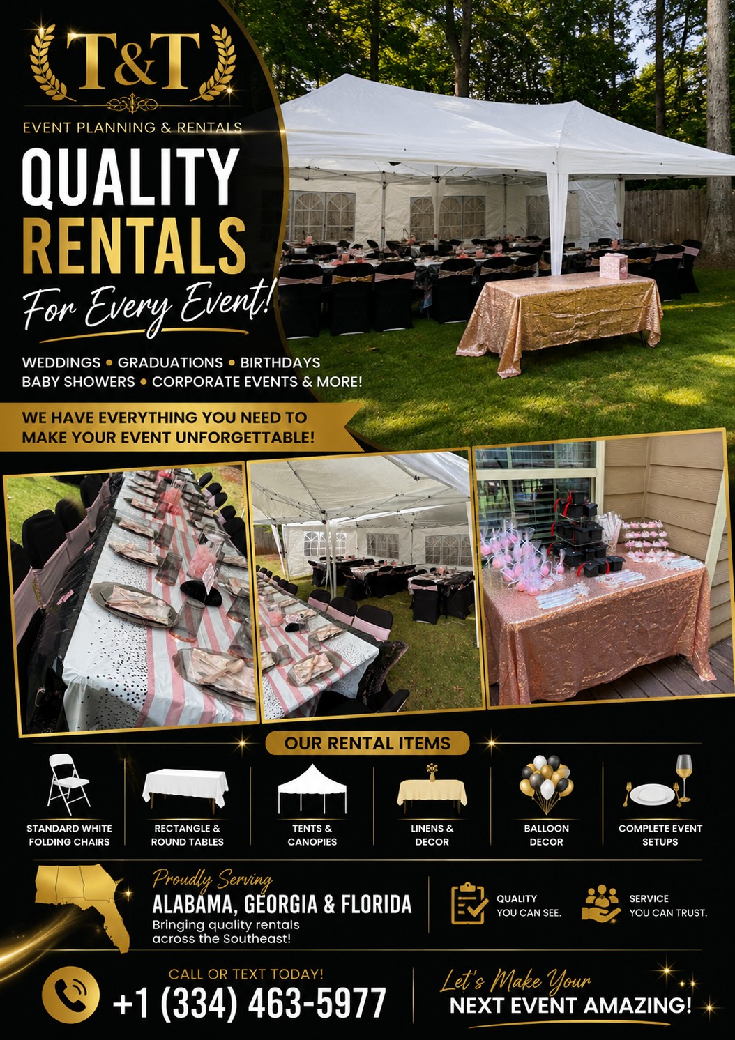 T&T Events and Rentals | Luxury Tent, Table & Chair Rentals for Every Event | Montgomery, AL | image1