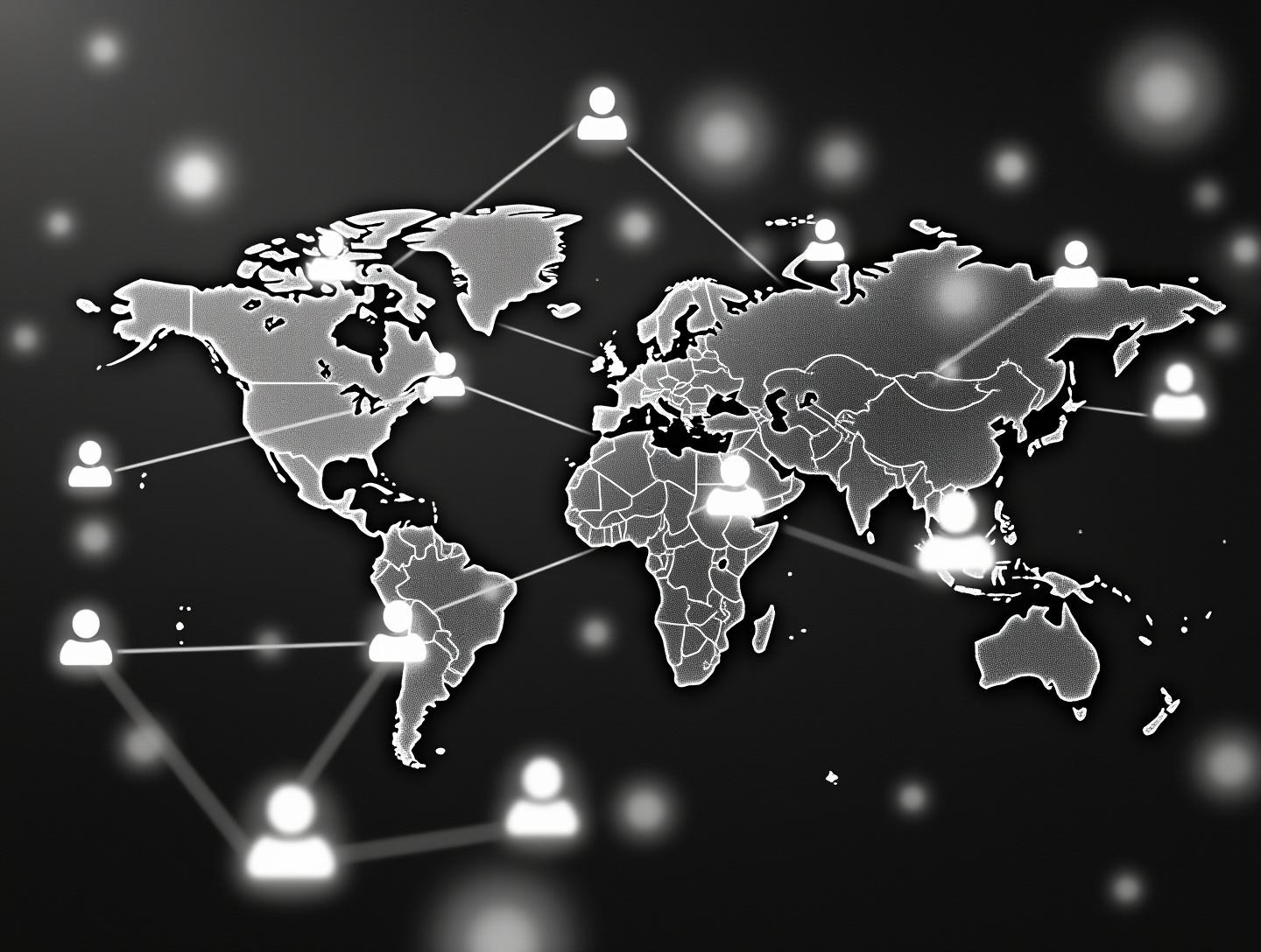 Companies across different countries connected visually, showcasing successful implementation of performance strategies