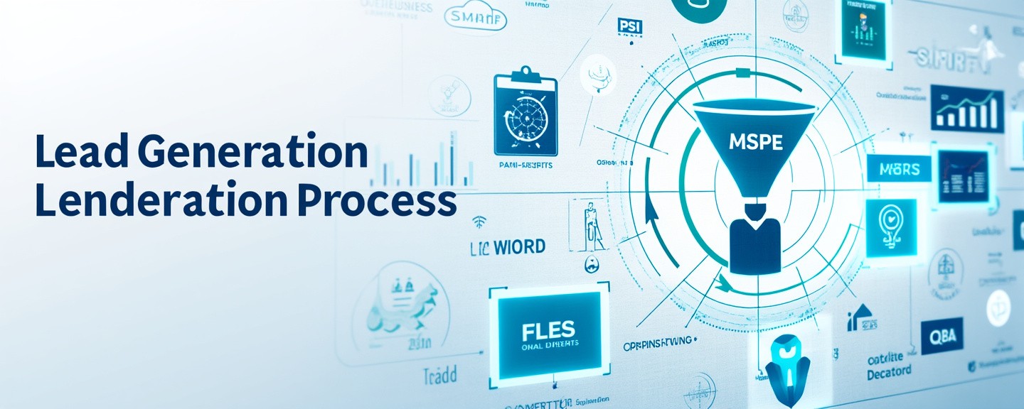 Digital interface with icons representing customer journey and conversion funnel