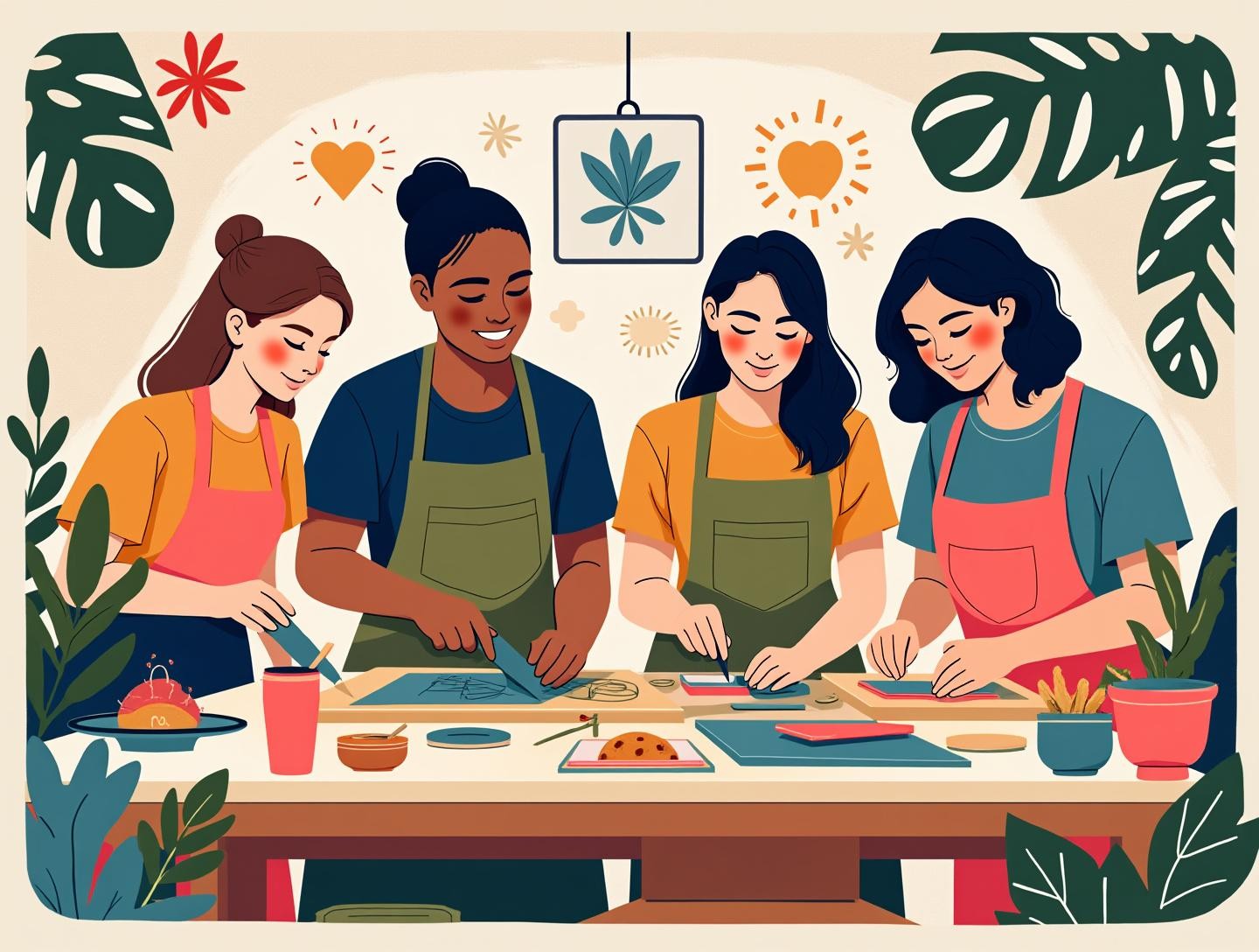 Workshop environment, showcasing craft techniques and collaborative teamwork.