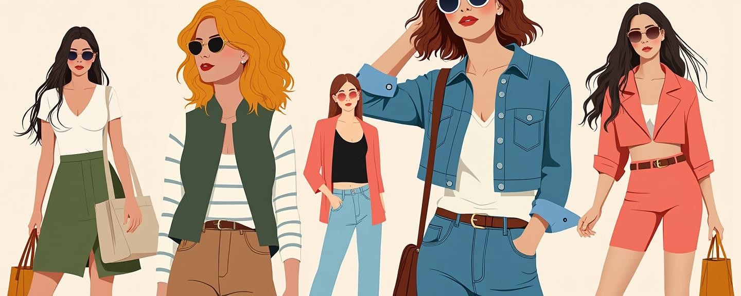 Displayed alongside outfits to accentuate style enhancements