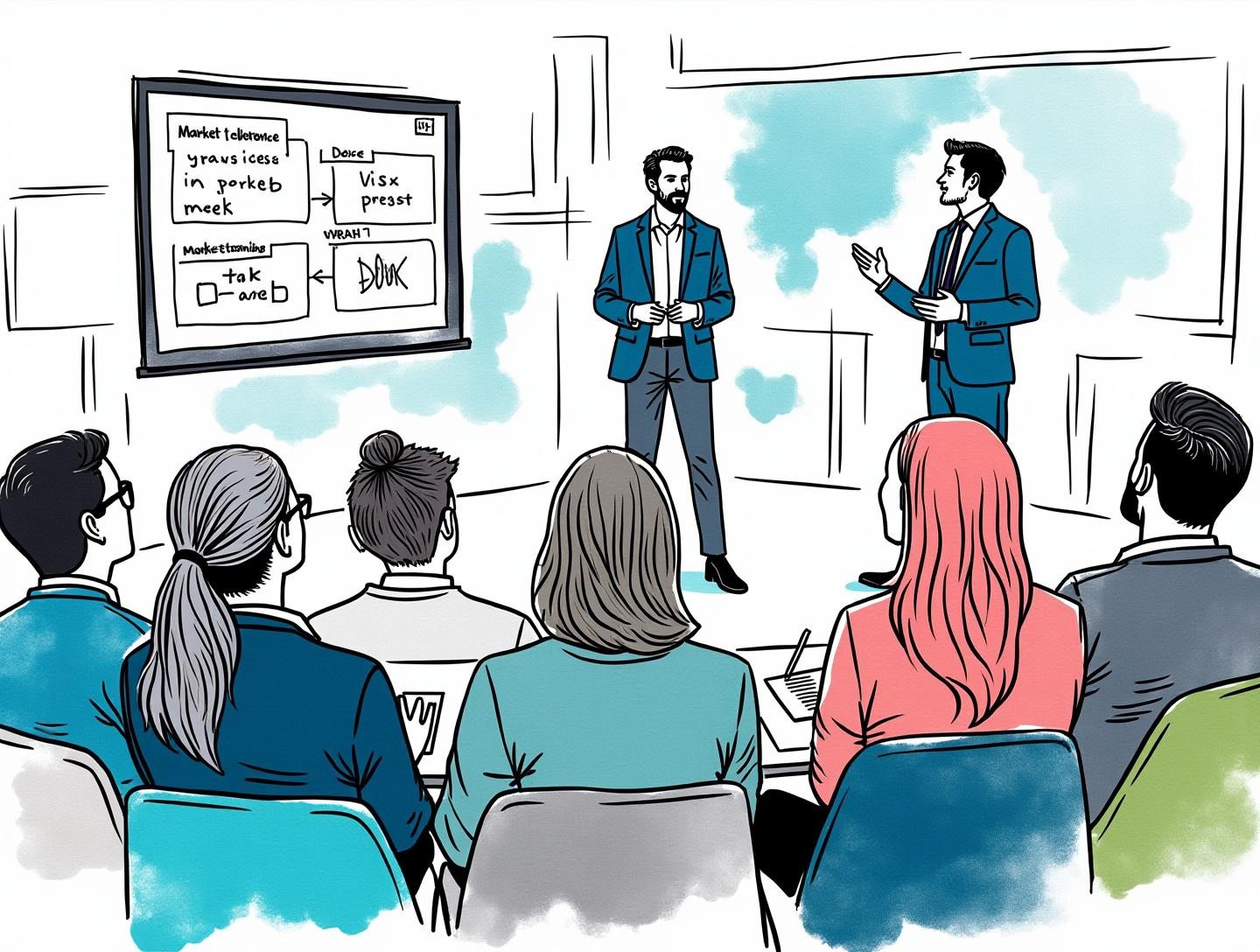 Professional conference setting with audience engaged in learning