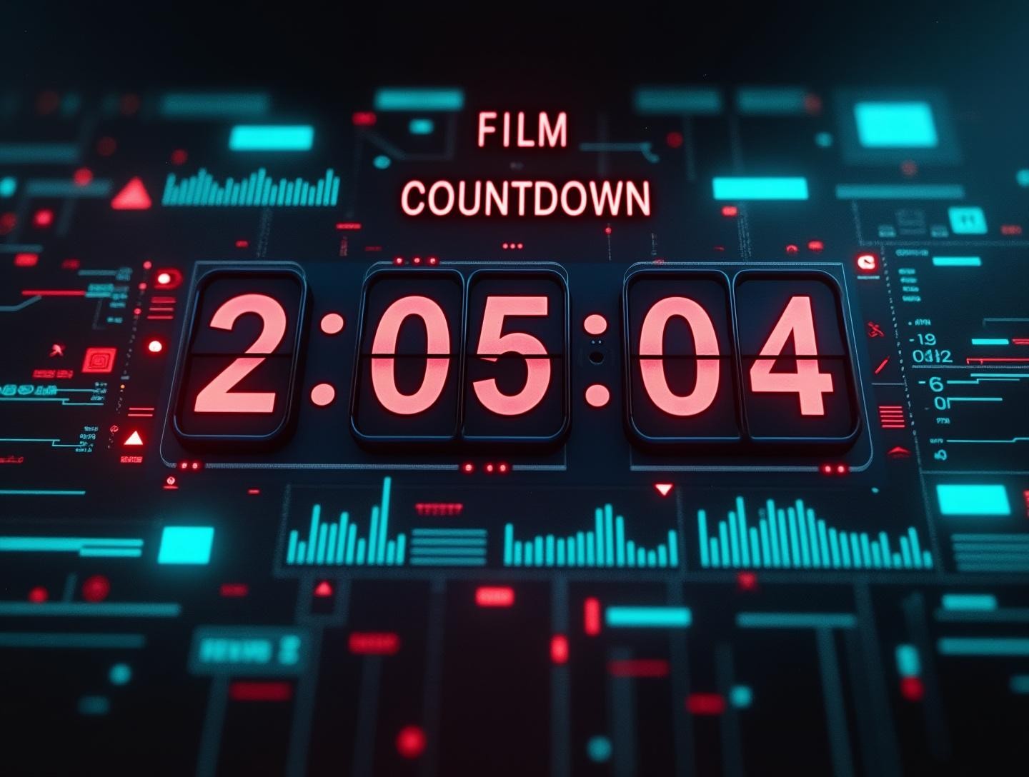 Dynamic visuals of a classic 8-second film countdown in progress